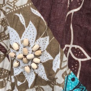 Lemon Grass Studio Beaded Button Up Crinkle Blouse